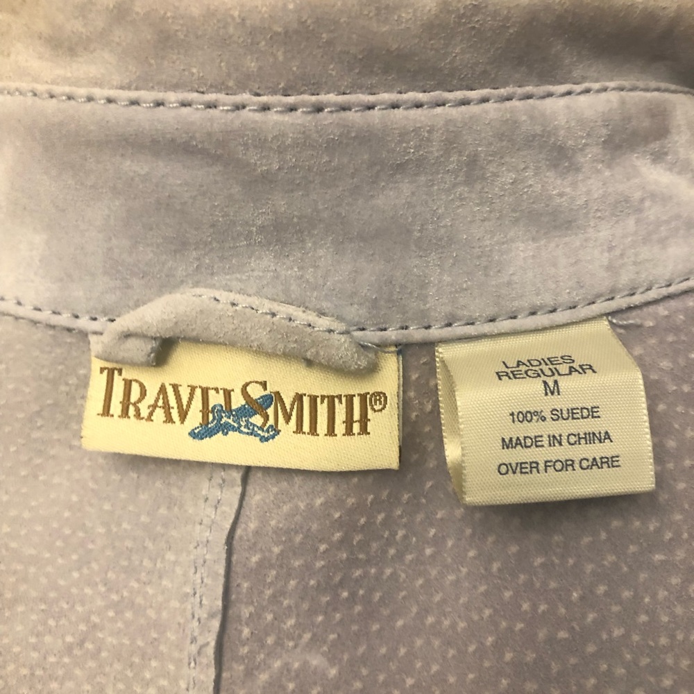 Ladies' light blue suede jacket size M by TravelSmith - Picture 11 of 15